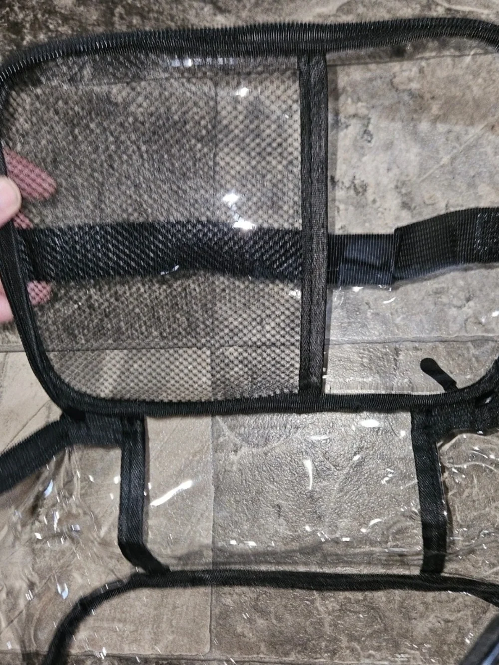 PVC Clear Cosmetic Bag/Travel Bag with Black Trim BNIB